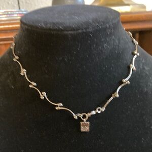 Nine West Silver Necklace with Square Pendant